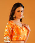 Baisa’s Grace - Heavy Aangi Blouse & Multicolour Chiffon Bandhani Saree
