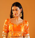 Baisa’s Grace - Heavy Aangi Blouse & Multicolour Chiffon Bandhani Saree