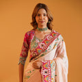 Pastel Blush Rangoli Silk Saree