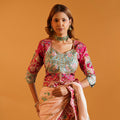 Pastel Blush Rangoli Silk Saree