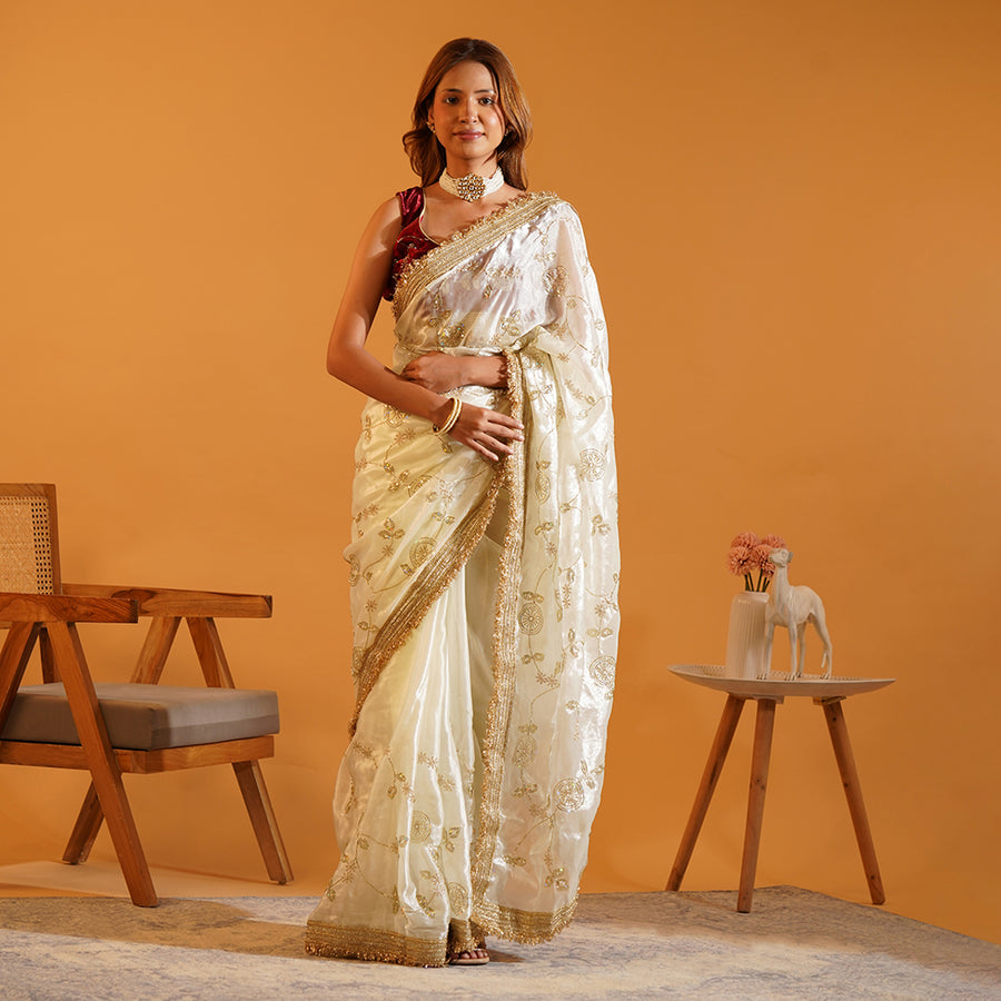 Zari & Glint Space Silk Saree