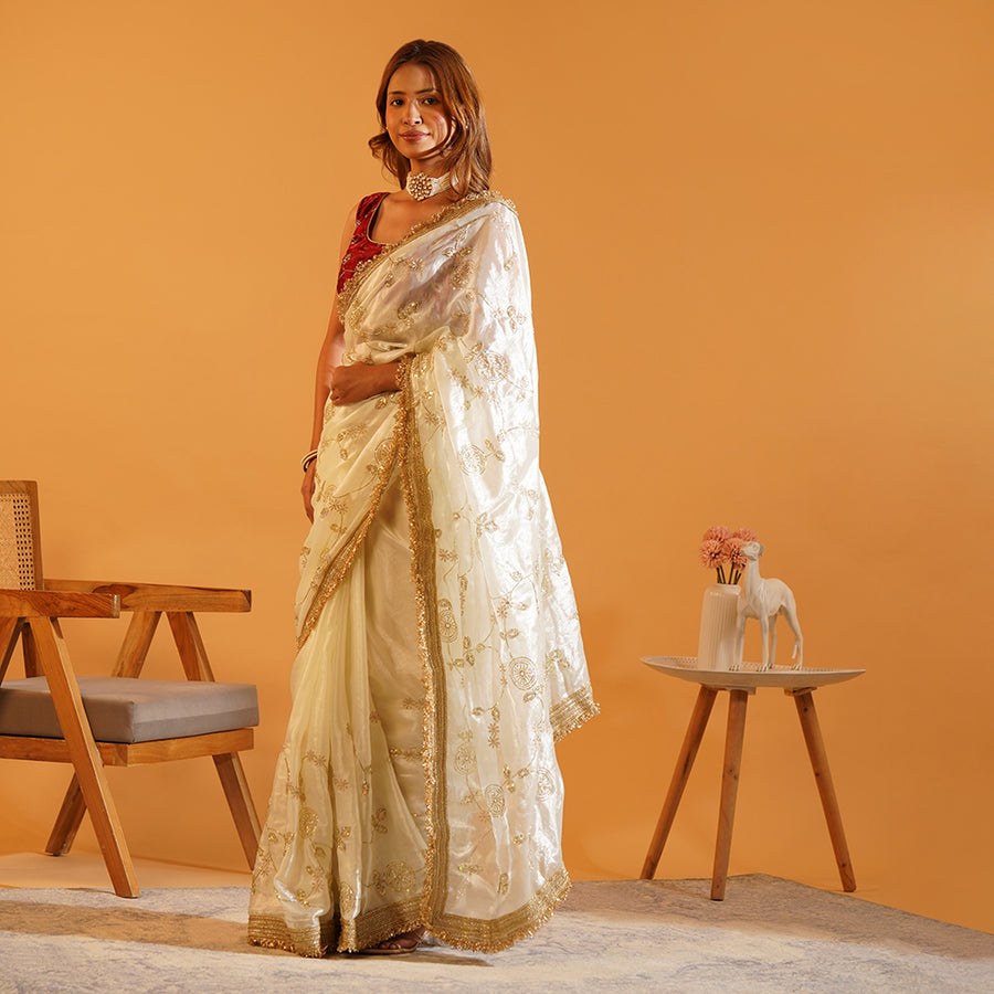 Zari & Glint Space Silk Saree