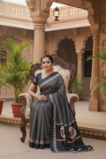 The Noir Empress - Satin Silk Saree