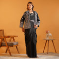 Urban Diva Ready-To-Wear Saree with Fully Stitched Sequence Jacket & Belt