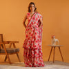 Poppy Paradise - Pre-Draped Lehenga Saree in Soft Georgette