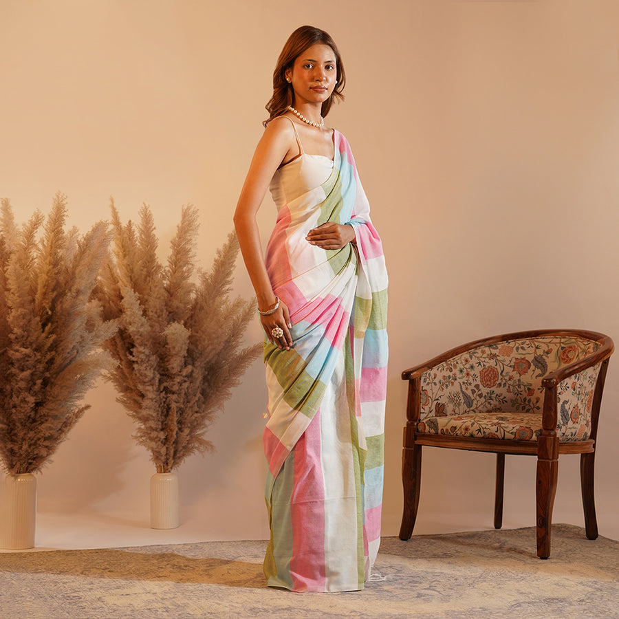 Candy Meadow Khadi Cotton Saree
