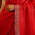 Crimson Heritage - Fandy Satin Silk Saree