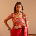 Crimson Heritage - Fandy Satin Silk Saree