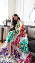 Baisa’s Grace - Heavy Aangi Blouse & Multicolour Chiffon Bandhani Saree