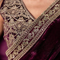 Noor-e-Shaam - Velvet Saree with Antique Gold Work