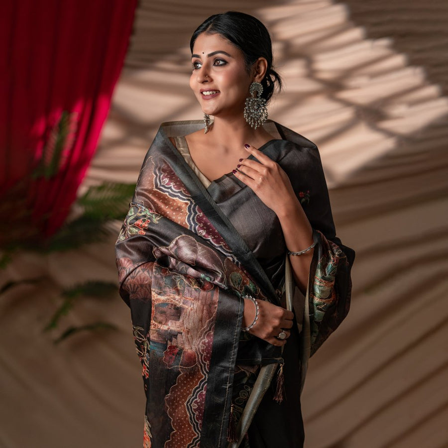 The Midnight Safari - Zarna Silk Saree