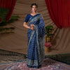 Indigo Vriksha - kairi buti hand-blocked cotton saree