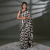 The Checkmate Charisma - Signature Japan Satin Saree