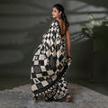 The Checkmate Charisma - Signature Japan Satin Saree