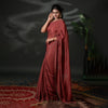 The Glace Flora - Scalloped Satin Crush Saree