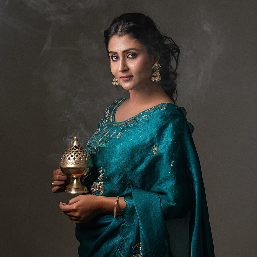 The Suvarna Mrig - Embellished Barasingha Space Silk Saree