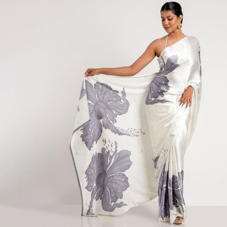 The Ethereal Bloom - Luxe Japan Satin Saree