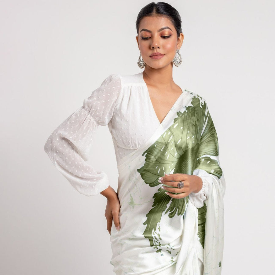 The Ethereal Bloom - Luxe Japan Satin Saree