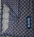 Indigo Vriksha - kairi buti hand-blocked cotton saree
