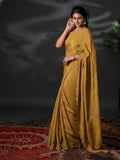 The Glace Flora - Scalloped Satin Crush Saree