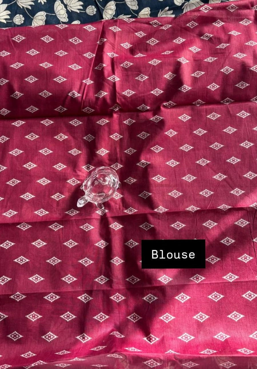 Vrindavan Noir – Mul Cotton LIVA Saree