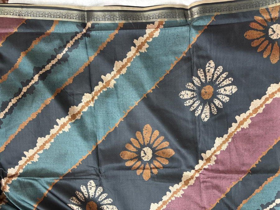 The Boho-Chic Batik - Soft Silk Fusion Saree