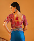 Mayur Pankh - Crushed Silk Saree with Contrast Embroidered Blouse