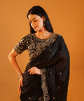 Kohl & Gold - Sequins Embroidered Saree with Designer Blouse