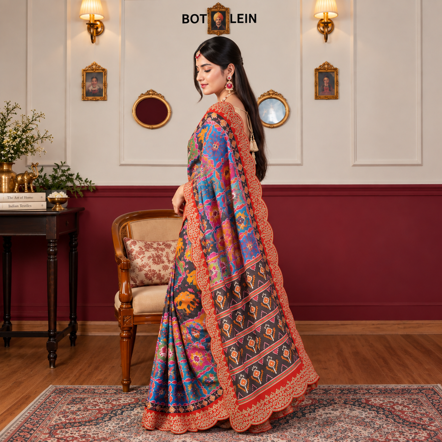 Multicolour Patola Print Georgette Saree