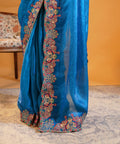 Mayur Pankh - Crushed Silk Saree with Contrast Embroidered Blouse