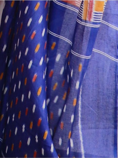 Coral Twilight - Ikkat Inspired Soft Cotton Saree