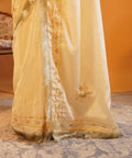 Rang-e-Aangi - Royal Blue Satin Aangi Blouse & Ivory Chinon Gota Patti Saree