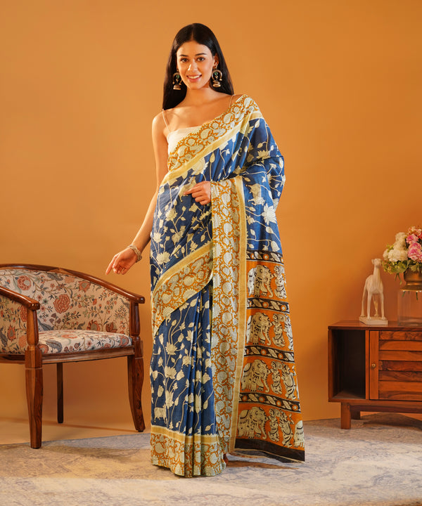 Gaj Mohini - Kalamkari Mul Cotton Saree