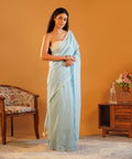 Cloud Kissed - Khadi Cotton Saree with Tassels