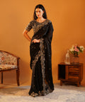Kohl & Gold - Sequins Embroidered Saree with Designer Blouse