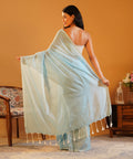 Cloud Kissed - Khadi Cotton Saree with Tassels