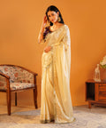 Rang-e-Aangi - Deep Violet Aangi Blouse & Ivory Chinon Gota Patti Saree