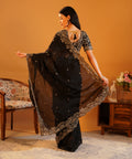 Kohl & Gold - Sequins Embroidered Saree with Designer Blouse