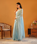 Cloud Kissed - Khadi Cotton Saree with Tassels