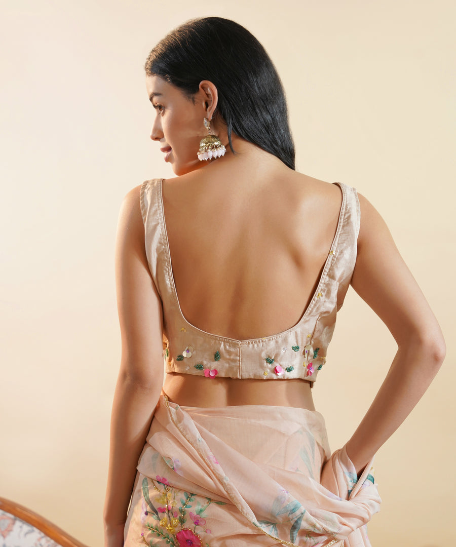 The Blooming Meadow - Chiffon Silk Saree