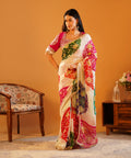 Baisa’s Grace - Heavy Aangi Blouse & Multicolour Chiffon Bandhani Saree