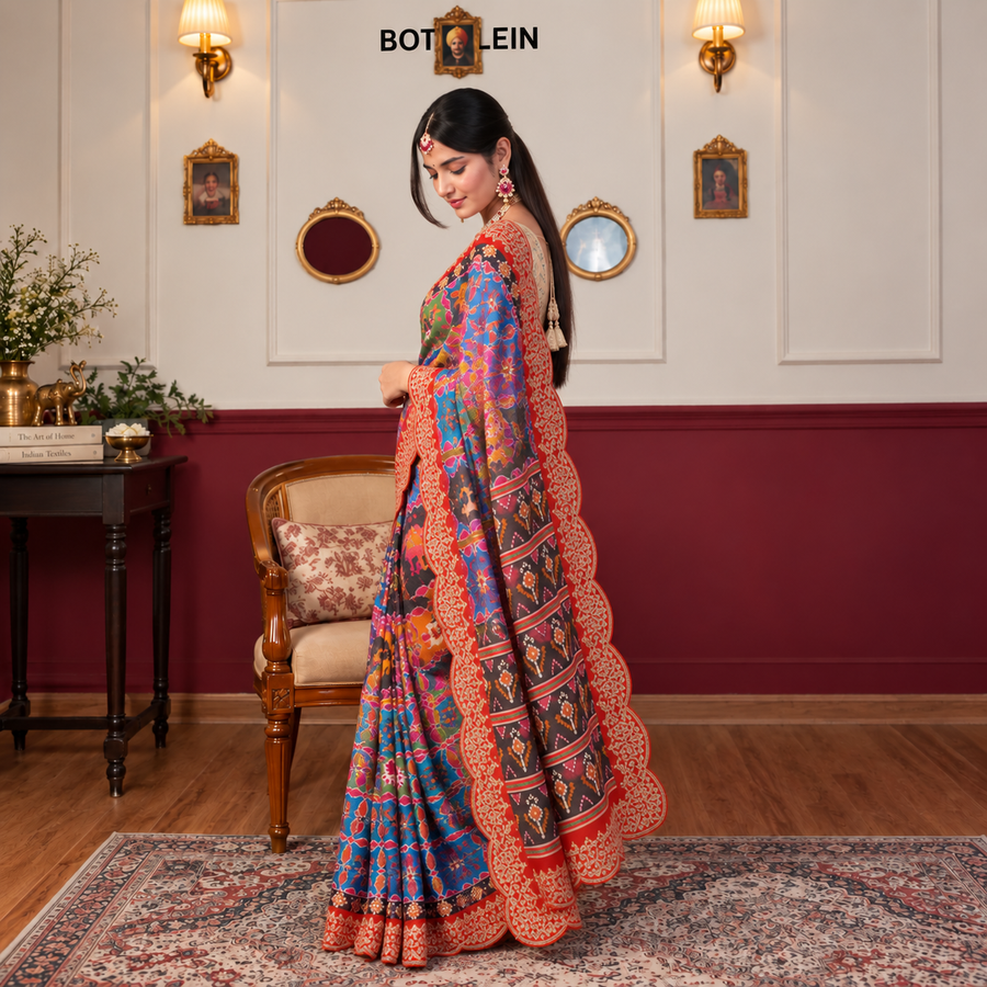 Multicolour Patola Print Georgette Saree