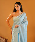 Cloud Kissed - Khadi Cotton Saree with Tassels