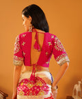 Baisa’s Grace - Heavy Aangi Blouse & Multicolour Chiffon Bandhani Saree