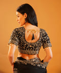 Kohl & Gold - Sequins Embroidered Saree with Designer Blouse