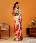 Baisa’s Grace - Heavy Aangi Blouse & Multicolour Chiffon Bandhani Saree